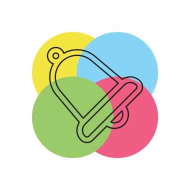 zil simgesini, vektör alarm, uyarı sembolü. İnce çizgi piktogram - anahattı kontur