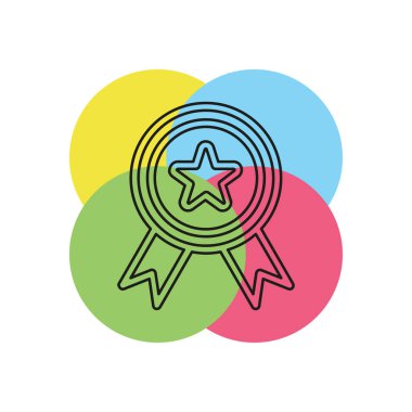 sertifika simge - vektör ödül rozet, sertifika simge - garanti kurdele pul sembol - kalite garanti işareti kapatın. İnce çizgi piktogram - anahattı kontur