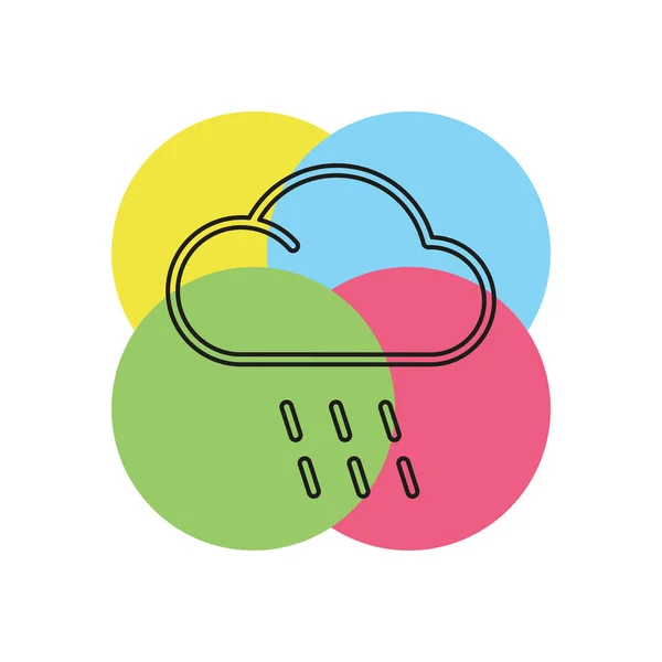 weather storm illustration, sun rain symbol - weather storm vector icon. Thin line pictogram - outline stroke