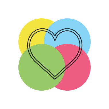 sevgi işareti vektör. kalp illüstrasyon, Sevgililer sembol simge. İnce çizgi piktogram - anahattı kontur