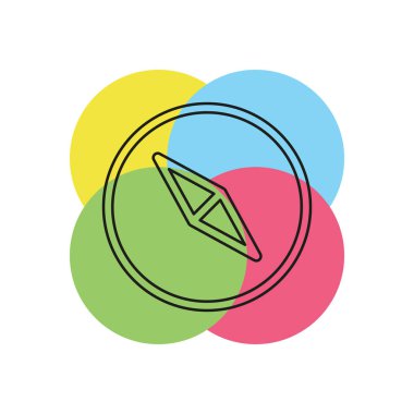 vektör pusula illüstrasyon izole - seyahat simge, gezinti sembolü. İnce çizgi piktogram - anahattı kontur