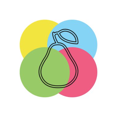 armut illüstrasyon, taze meyve - organik gıda vektör simge vektör. İnce çizgi piktogram - anahattı kontur