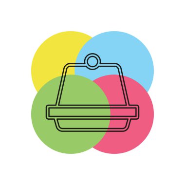 Puding jöleli tatlı, tatlı çikolata illüstrasyon - kek simge vektör. İnce çizgi piktogram - anahattı kontur