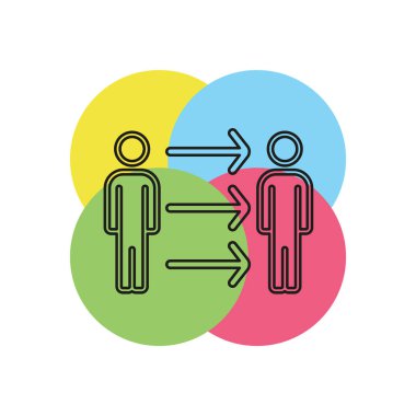 Başvuru kavramı trendy simgesi. Basit çizgi, illüstrasyon renkli. İnsan kaynakları başvuru kavramı sembol düz tasarım ayarlayın. UI UX ince çizgi piktogram - anahattı kontur için kullanılabilir