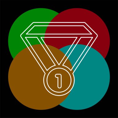 Basit bir madalya. İnce çizgi pictogram - düzenlenebilir çizgi vuruşu