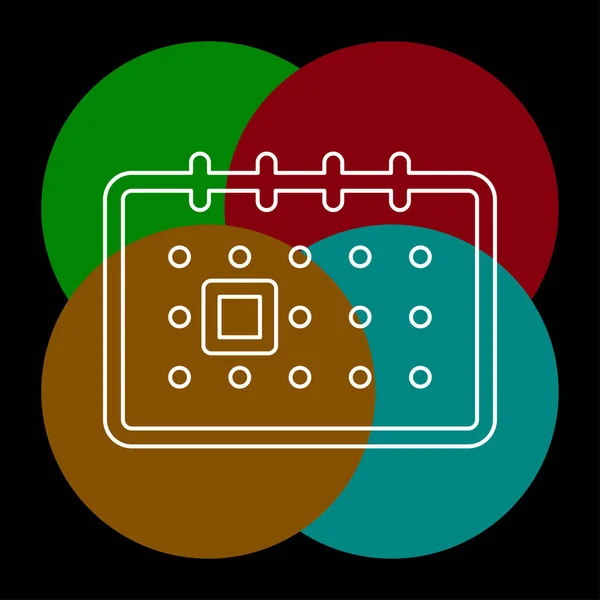 Eenvoudige Kalender Dunne Lijn Pictogram Overzicht Bewerkbare Slag — Stockvector