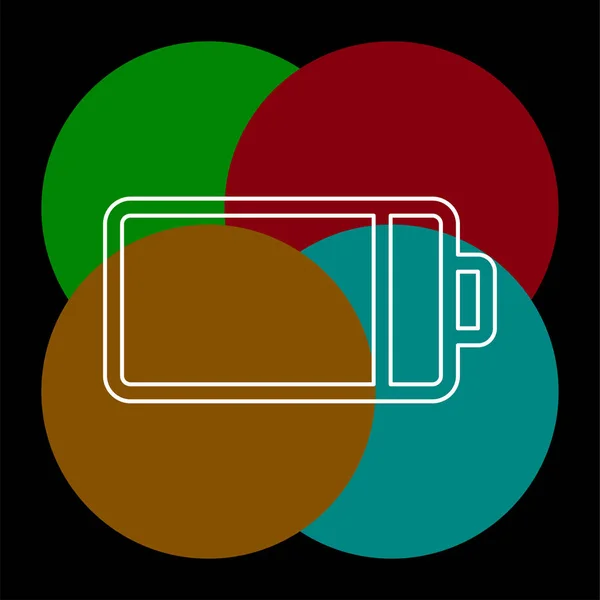 Eenvoudige Batterij Dunne Lijn Pictogram Overzicht Bewerkbare Slag — Stockvector