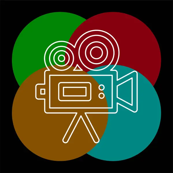 Videocamera Semplice Pittogramma Linea Sottile Traccia Modificabile Contorno — Vettoriale Stock