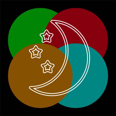 Ay yıldız vektör simgesi