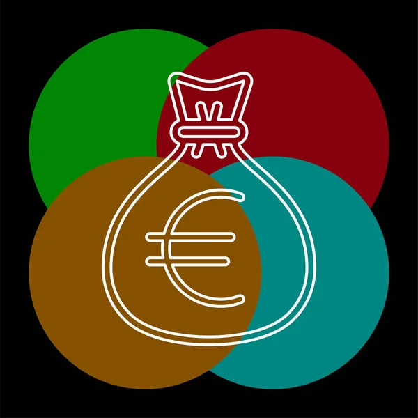 Ilustração do saco monetário do euro - vector — Vetor de Stock