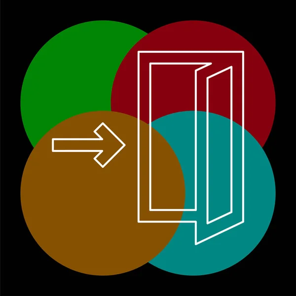 Notausgangsschild, Symbol für die Tür zum Ausgang — Stockvektor