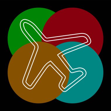 Uçak simgesi - seyahat simgesi - uçuş sembolü uç