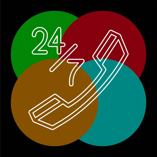 24 7 客户服务图标 — 图库矢量图片