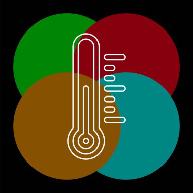 ısı termometre simgesi - vektör ölçümü