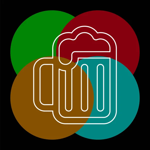 Piwo kubek ikona - pić alkohol symbol - znak bar — Wektor stockowy