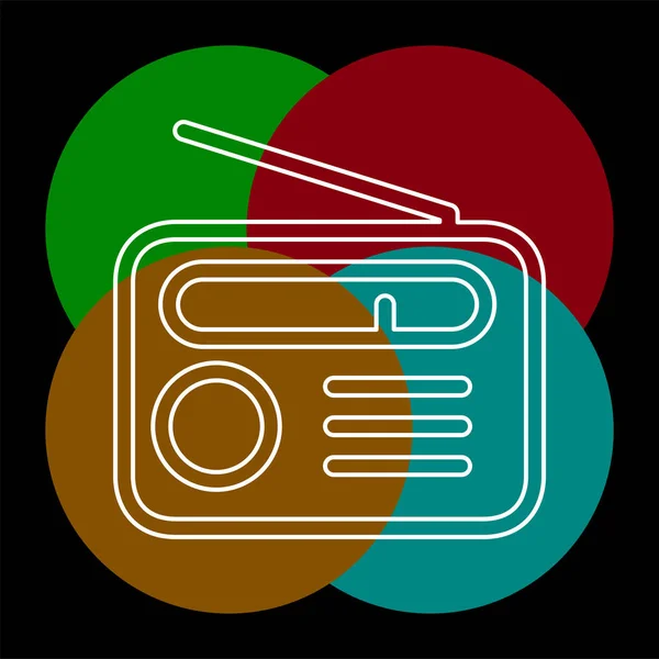 Icône radio rétro - symbole média et musique — Image vectorielle