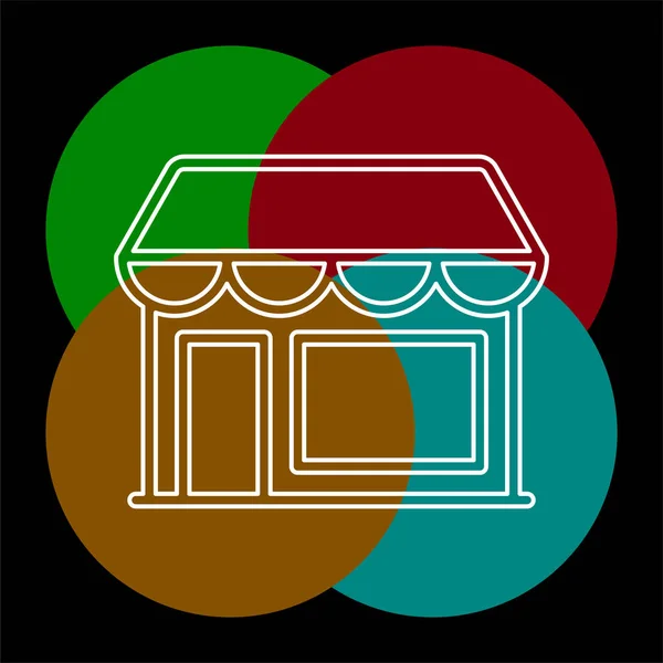 Icono de la tienda - icono de la compra - edificio escaparate — Vector de stock