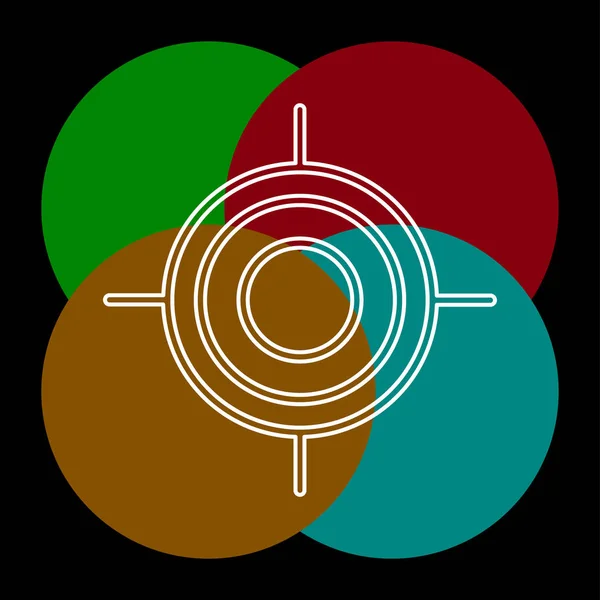 Icono de punto de mira - objetivo vector, símbolo de francotirador — Archivo Imágenes Vectoriales