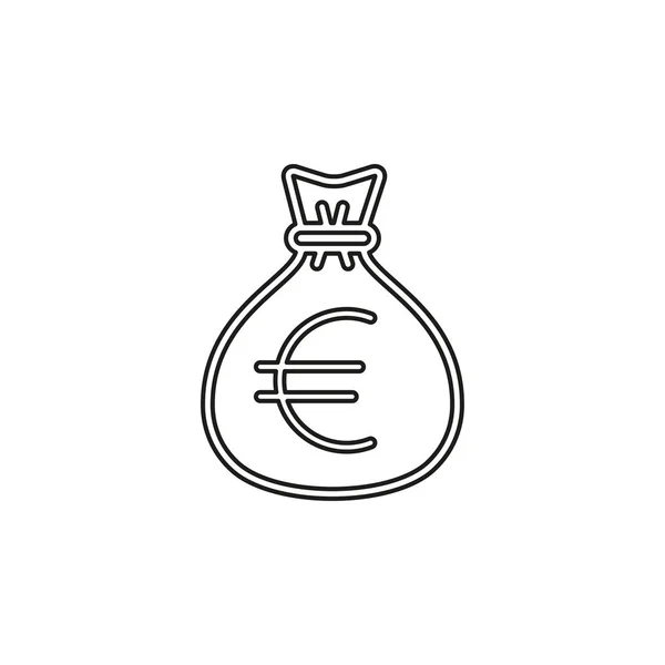 Ilustração do saco monetário do euro - vector — Vetor de Stock