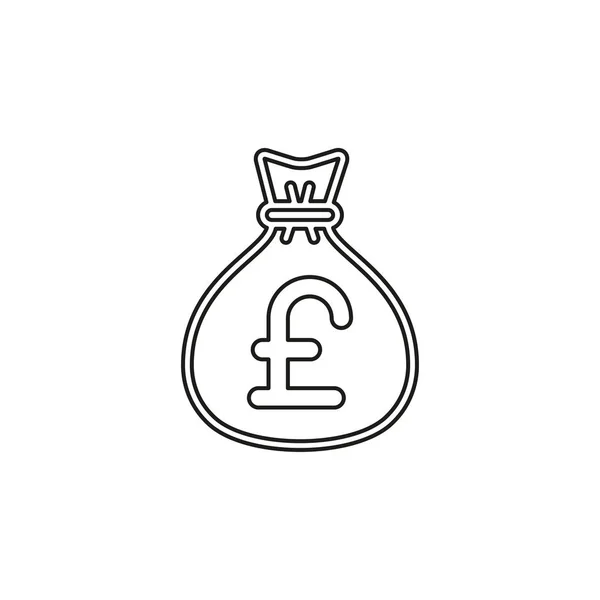 Αγγλική Λίρα χρήματα τσάντα εικονογράφηση — Διανυσματικό Αρχείο