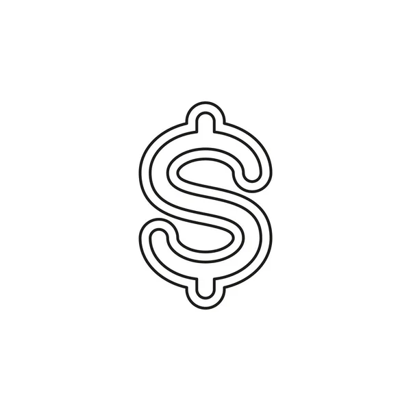 Ícone de sinal de dólar, sinal de moeda símbolo de dinheiro — Vetor de Stock
