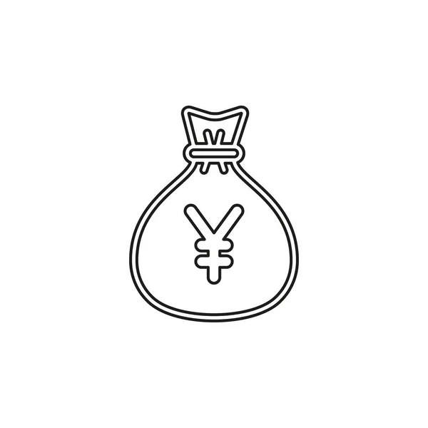 Yen money bag illustration - vector Yen symbol — Stock Vector