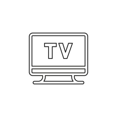 TV simgesi, vektör televizyon ekran çizim