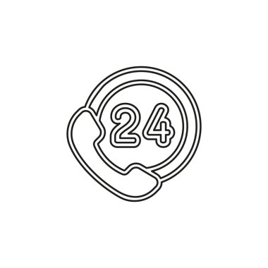 24 saat çağrı merkezi - yardım simgesi, teknik destek