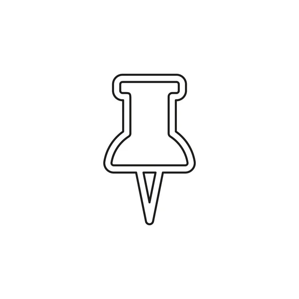 Push pin icon, paper attachment - office tool — стоковый вектор