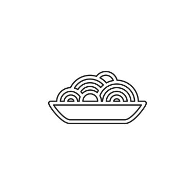 makarna tabağı simgesi - vektör spagetti