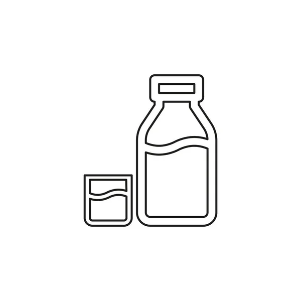 Bouteille de lait vecteur et illustration en verre — Image vectorielle