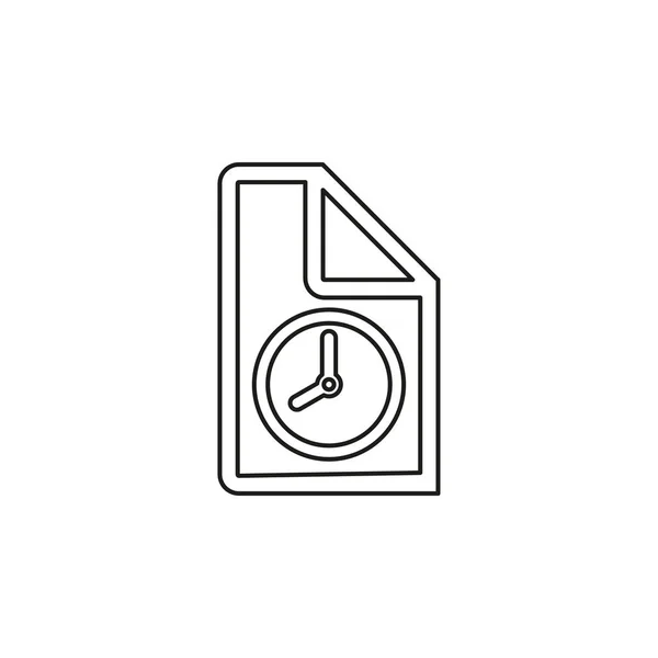 Documento con icono de reloj, vector — Archivo Imágenes Vectoriales