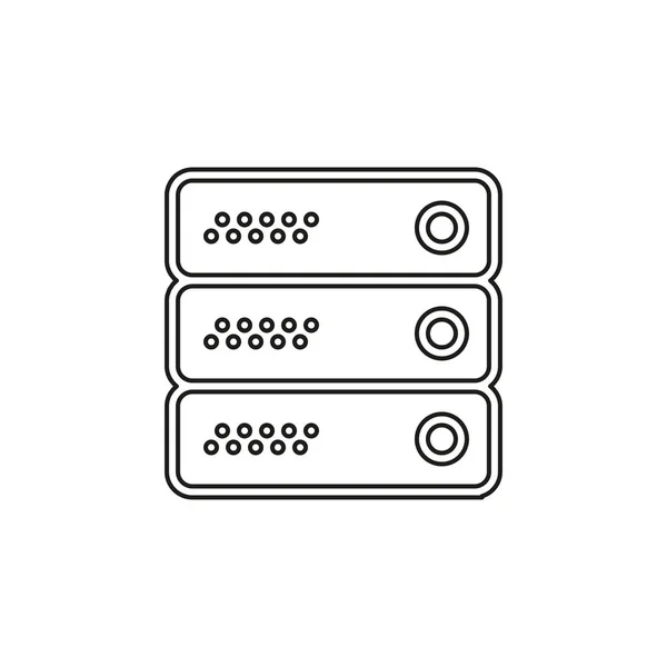 Ilustración de bastidores de datos del servidor - almacenamiento informático — Vector de stock