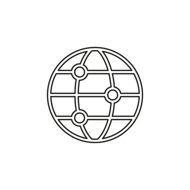 vektör küresel ağ simgesi, internet teknolojisi