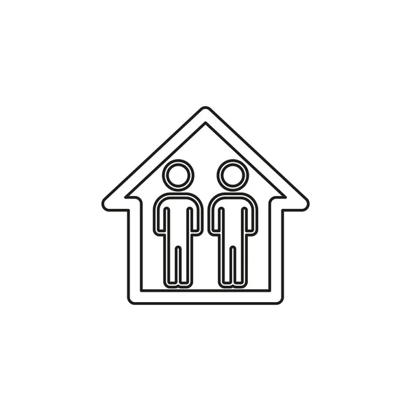 Silhouette családi ikon és ház. — Stock Vector