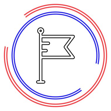Basit Bayrak. İnce çizgi pictogram - düzenlenebilir çizgi vuruşu