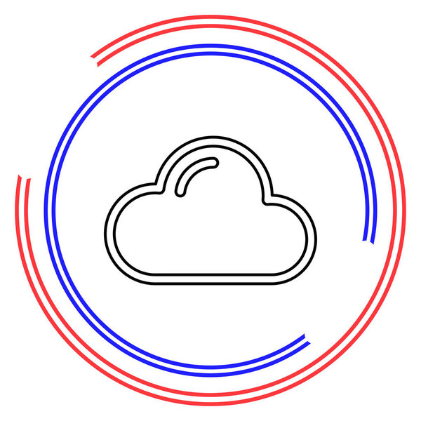 Simple Cloud. Thin line pictogram - outline editable stroke