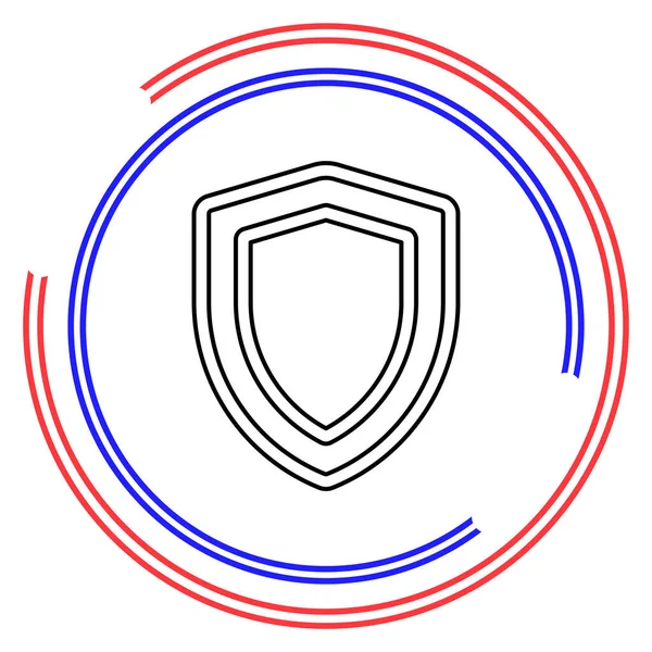Basit Kalkan Nce Çizgi Pictogram Düzenlenebilir Çizgi Vuruşu — Stok Vektör