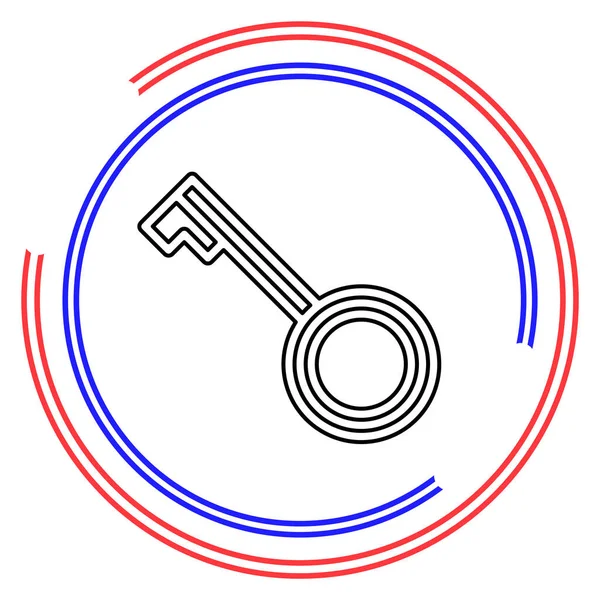 Иконка Ключа Знак Безопасности Защиты Тонкая Линия Пиктограммы Контур Редактируемый — стоковый вектор