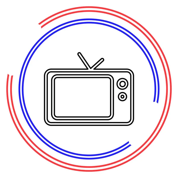Icon Vector Television Screen Illustration Video Show Entertainment Symbol Thin — Stock Vector