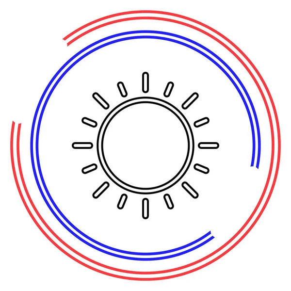 Ícone Sinal Sol Luz Solar Vetor Sol Brilhante Pictograma Linha — Vetor de Stock