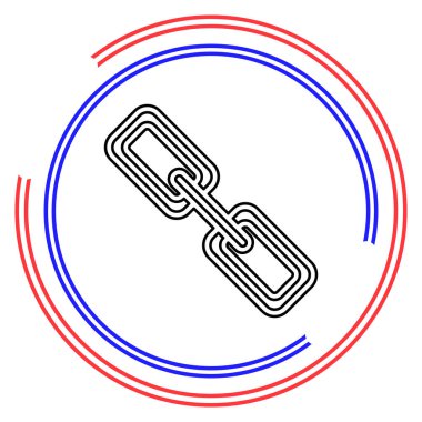 Vektör zinciri sembolü - bağlantı simgesi, internet güvenlik nesnesi. İnce çizgi pictogram - düzenlenebilir çizgi vuruşu