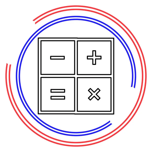 Vettore Simbolo Calcolatore Segno Illustrazione Matematica Isolato Pittogramma Linea Sottile — Vettoriale Stock