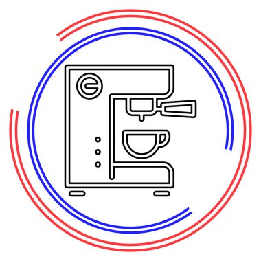 Kahve makinesi ikonu, kahve makinesi. İnce çizgi pictogram - düzenlenebilir çizgi vuruşu