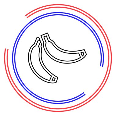 Vektör muz ikonu, meyve çizimi, sağlıklı beslenme, taze tropikal muz. İnce çizgi pictogram - düzenlenebilir çizgi vuruşu