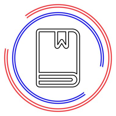 Yer imi illüstrasyonlu vektör kitabı - eğitim ikonu, kitap izole. İnce çizgi pictogram - düzenlenebilir çizgi vuruşu