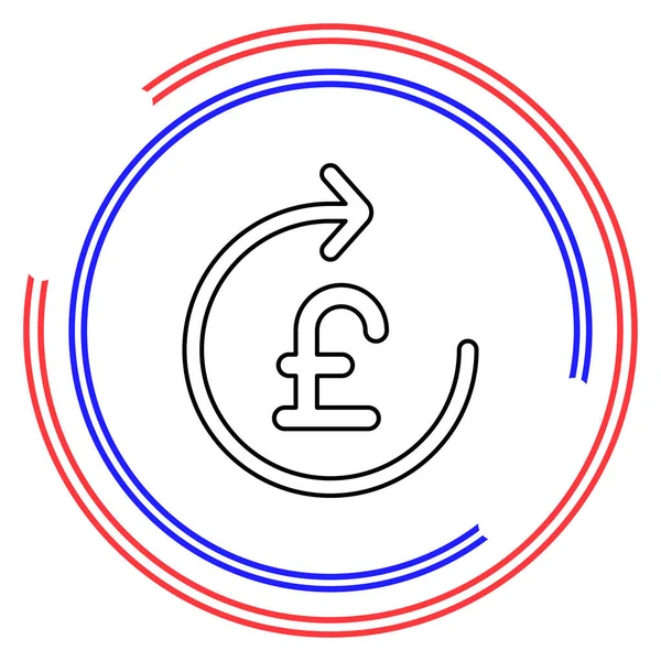 Υπόδειξη Λίρας Εικονίδιο Σύμβολο Νόμισμα Χρήματα Σύμβολο Διανυσματική Απεικόνιση Μετρητών — Διανυσματικό Αρχείο