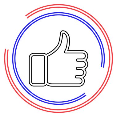 Onaylanmış işaret - baş parmak işareti, tamam onay. İnce çizgi pictogram - düzenlenebilir çizgi vuruşu