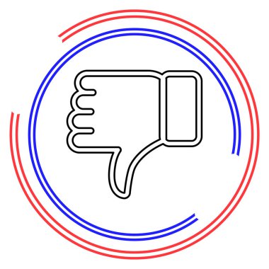 Simgeden hoşlanmamak - başparmak aşağı tuşu, kötü sembol - negatif illüstrasyon. İnce çizgi pictogram - düzenlenebilir çizgi vuruşu