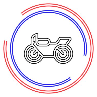 Motosiklet çizimi - vektör motosiklet sembolü, yarış bisikleti. İnce çizgi pictogram - düzenlenebilir çizgi vuruşu